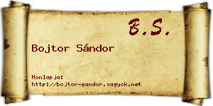 Bojtor Sándor névjegykártya