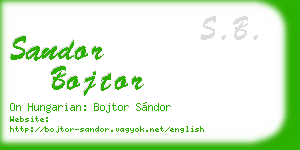 sandor bojtor business card